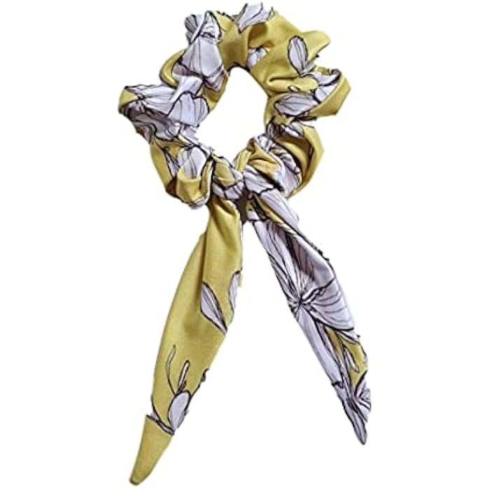 AZeeZ Garden Scrunchies Hair Bands (Yellow, One Size)